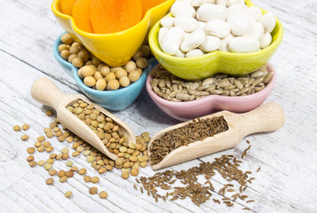 Vegetable products containing iron (ferrum).  Seeds.