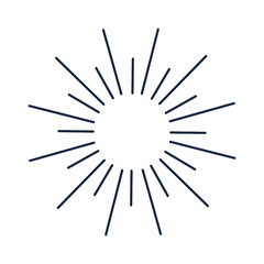 Obraz premium Vintage monochrome bursting rays sun lines illustration. 