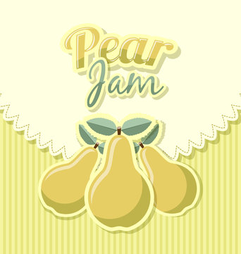 Retro pear jam label