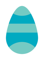Color easter egg cartoon spring decoration and food symbol flat vector illustration. 
