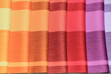 Fabric samples in a store