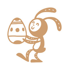 Greeting card Easter rabbit vector illustration