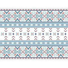 Set of Ethnic ornament pattern in blue colors