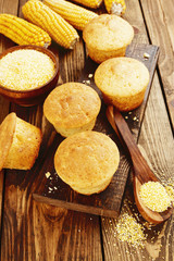 Muffins with corn  flour