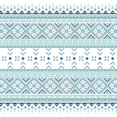 Set of Ethnic ornament pattern in blue colors