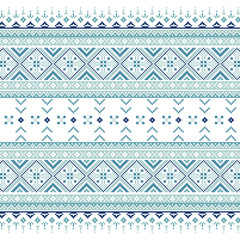 Set of Ethnic ornament pattern in blue colors