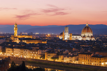 Fototapeta na wymiar Panorama sunset over Florence, Italy