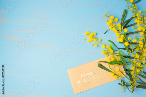 Happy Mother's day background with flowers and greeting card