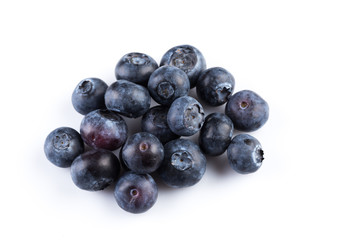 Blueberries on white background
