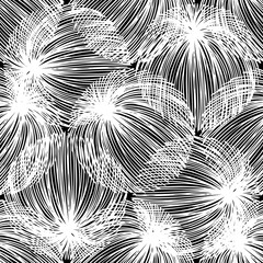 Black and white abstract background, vector seamless pattern. Can be used for tissue, paper
