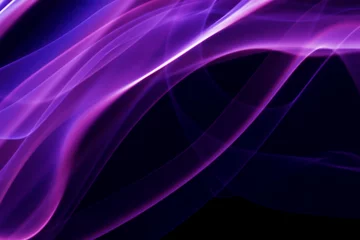 Photo sur Plexiglas Vague abstraite fumée violette sur fond noir