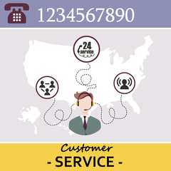 Customer Service Call Center. Working with clients, 24-hour technical support. Communication across USA.