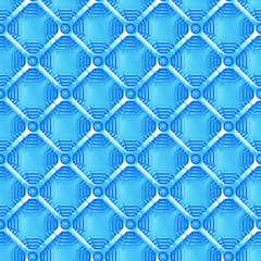 seamless blue 3d background with a grid of squares over octagon shapes