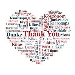 Foto op Plexiglas A heart made of words "Thank You"  © alazur
