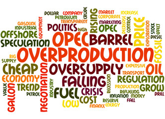 Fototapeta premium OPEC overproduction, word cloud concept 2