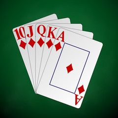 Флэш Рояль бубновой масти на сукне