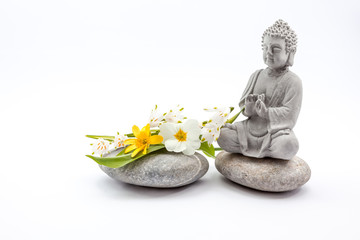 Stones whit flower and Buddha
