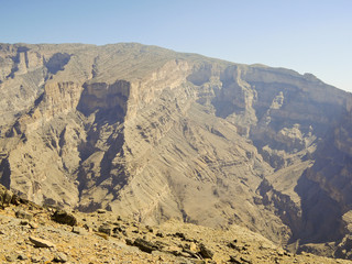 Great canyon rocky border in oman