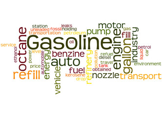 Gasoline, word cloud concept 2