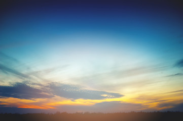 Sunset with sun rays