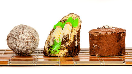 Confectionery bamboo board. Isolated