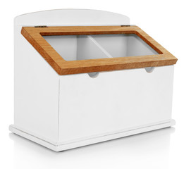 Kitchen box for coffee and sugar with sign isolated on white