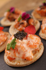 cured salmon trout canape