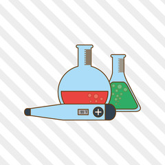 thermometer and flask  icon design