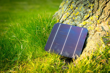 Green energy, Photovoltaic Solar Cell with hand