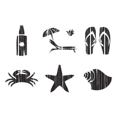 Beach and fun travel icons