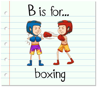 Flashcard letter B is for boxing