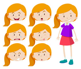 Girl with different expressions
