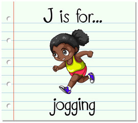Flashcard letter J is for jogging