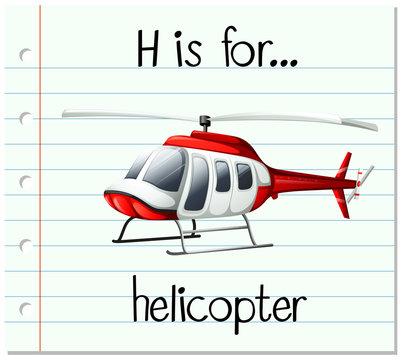  Flashcard letter H is for helicopter
