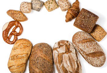 Set of bread, above view