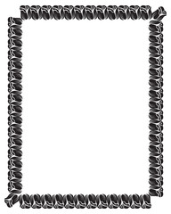 Vector frame with black decorative flowers