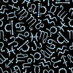 Zodiac shining diamonds seamless pattern