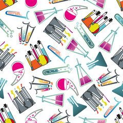 Laboratory glasses, tubes and flasks pattern