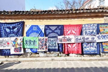 Various patterns of ethnic fabrics