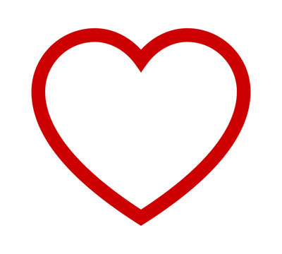 Perfect heart / romantic heart of love line art icon for dating apps and websites
