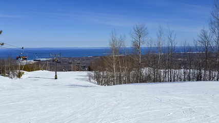 Ski Resort on a Sunny Winter Day