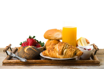 Tablett mit Frühstück