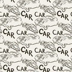 Fototapeta premium Car seamless pattern vector image 