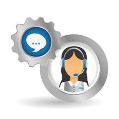 technical service and call center icon design, vector illustration