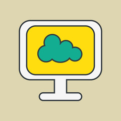 cloud computing icon design, vector illustration