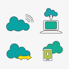 technology icon set design, vector illustration