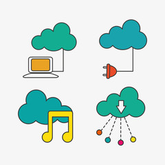 technology icon set design, vector illustration