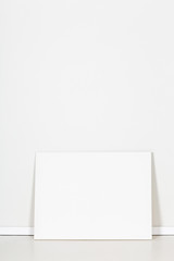 Empty canvas in white room