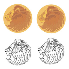 Silhouette lion in sun