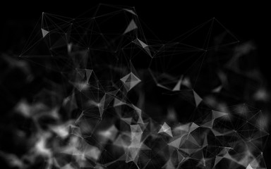 Abstract polygonal space low poly dark background